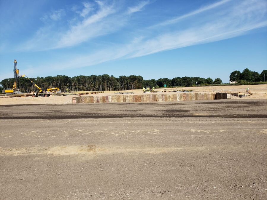Large-scale retaining wall and site grading project built by Nila-Structures